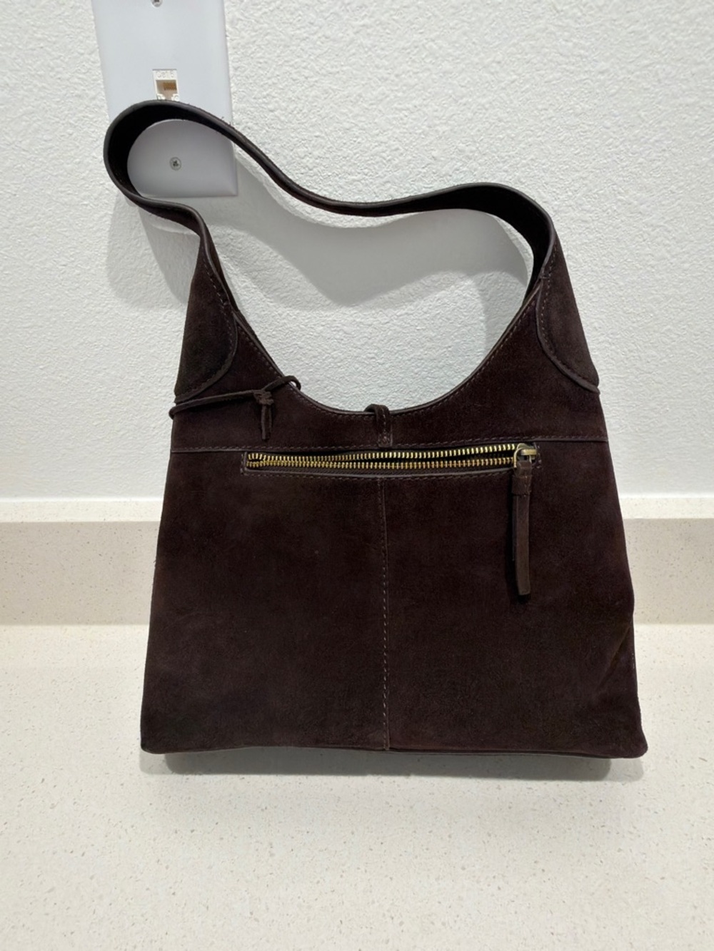 Dark Brown Suede Shoulder Bag - Unbranded - Picture 4 of 5